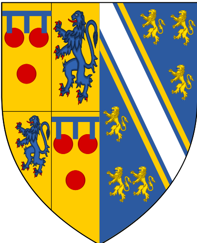 File:Escutcheon of Courtenay-Redvers impaling Bohun.png