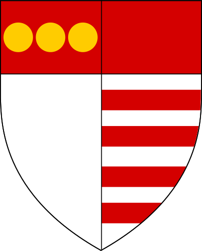 File:Escutcheon of Russell of Slaughters Court impaling Thornhill of Fixby.png