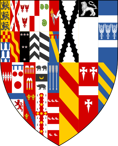 File:Escutcheon of Carew etc impaling Wotton.png