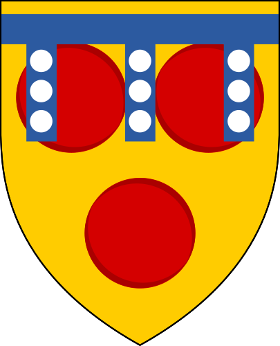 File:Escutcheon of Courtenay blue label w plates.png