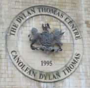 The arms at the Dylan Thomas Centre (the pre-1930s Guildhall).